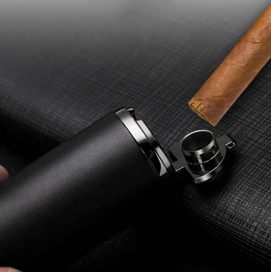 "CyberFire Inferno" - The Ultimate Windproof Cigar Lighter+cigar puncher