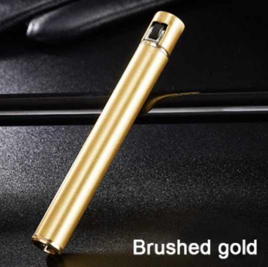FlamePetite ButaneLight Brushed Gold  - The Mini Compact Open Flame Lighter