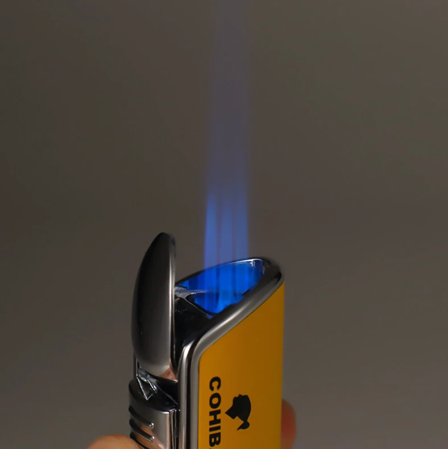 COHIBA Blue Torch Cigar Puncher Black - The Windproof Butane Gas Lighter